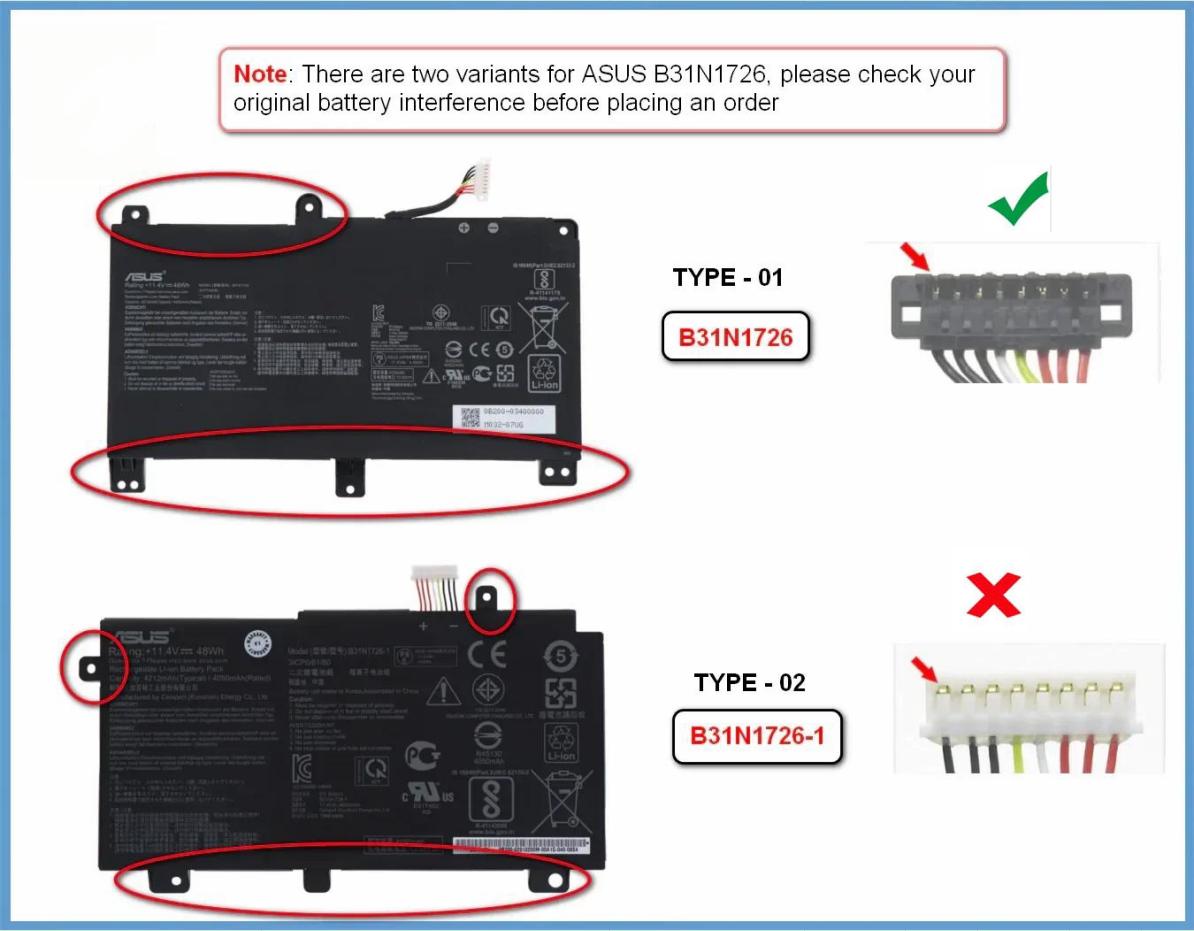 Batterier Asus ROG Strix G15 G512LI-SS74 4210mAh 48Wh
